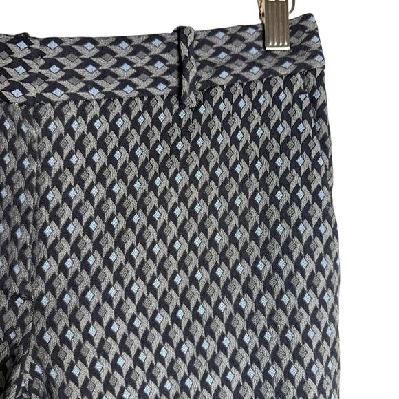 Theory Classic Slim Crop Geometric Jacquard Mid Rise Trouser Pants Size 4 - Picture 7 of 10